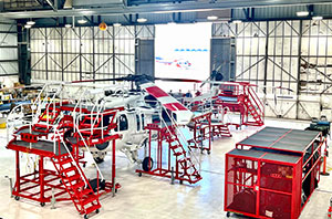 S.A.F.E. Structure Designs Delivers Custom Wrap-around Ergonomic Maintenance Stands and Cowling Rack Set to CalFire for S-70i Firehawk