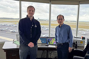 Schneider and Liu have developed a system that transcribes aviation radio communications speech with high accuracy. (Photo: Embry‑Riddle/Melanie Stawicki Azam)